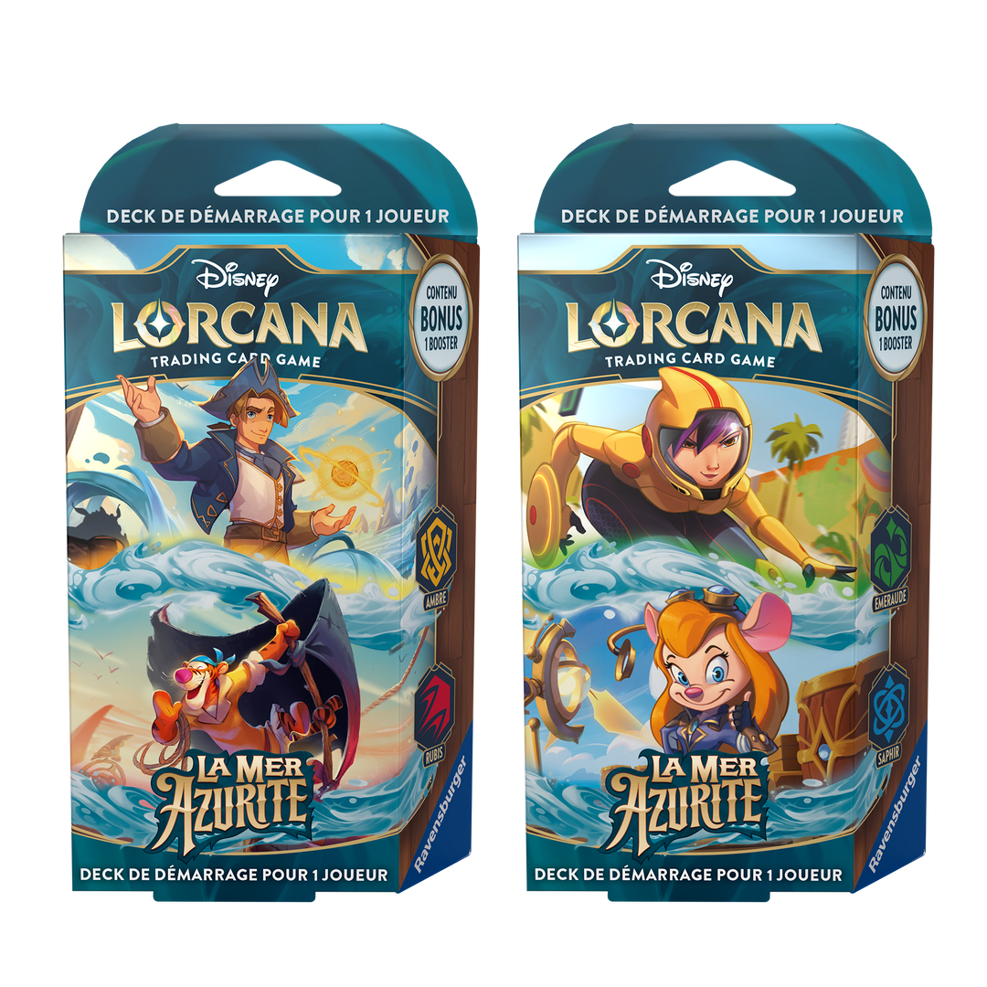 Disney Lorcana: La Mer Azurite - Ambre/Rubis - Starter Deck (FR)