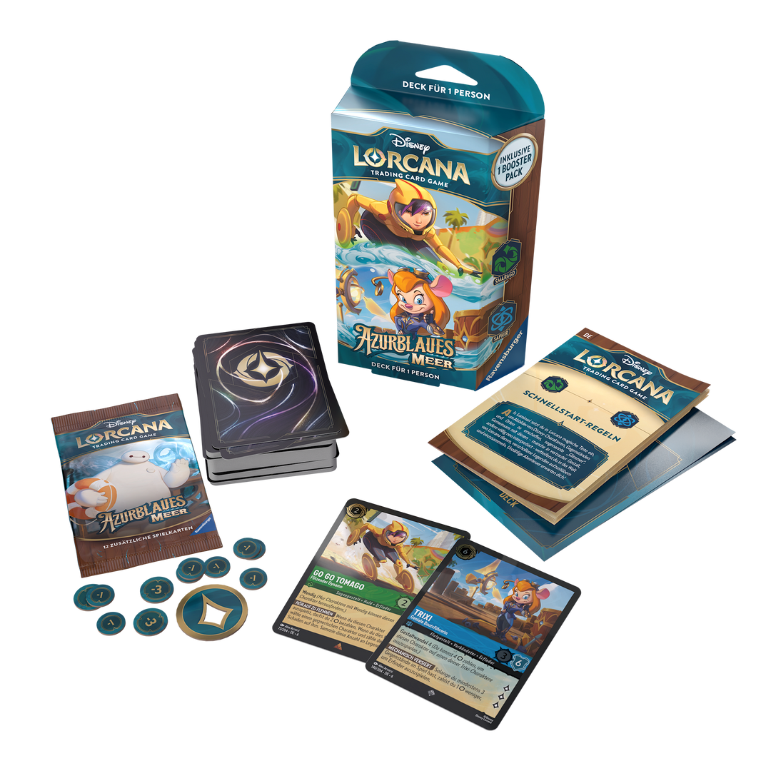 Disney Lorcana: Azurblaues Meer - Smaragd/Saphir - Starter Deck (DE)