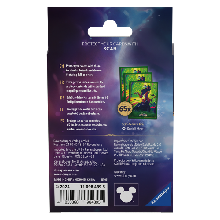 Disney Lorcana: Azurite Sea - Card Sleeves - Scar (65)