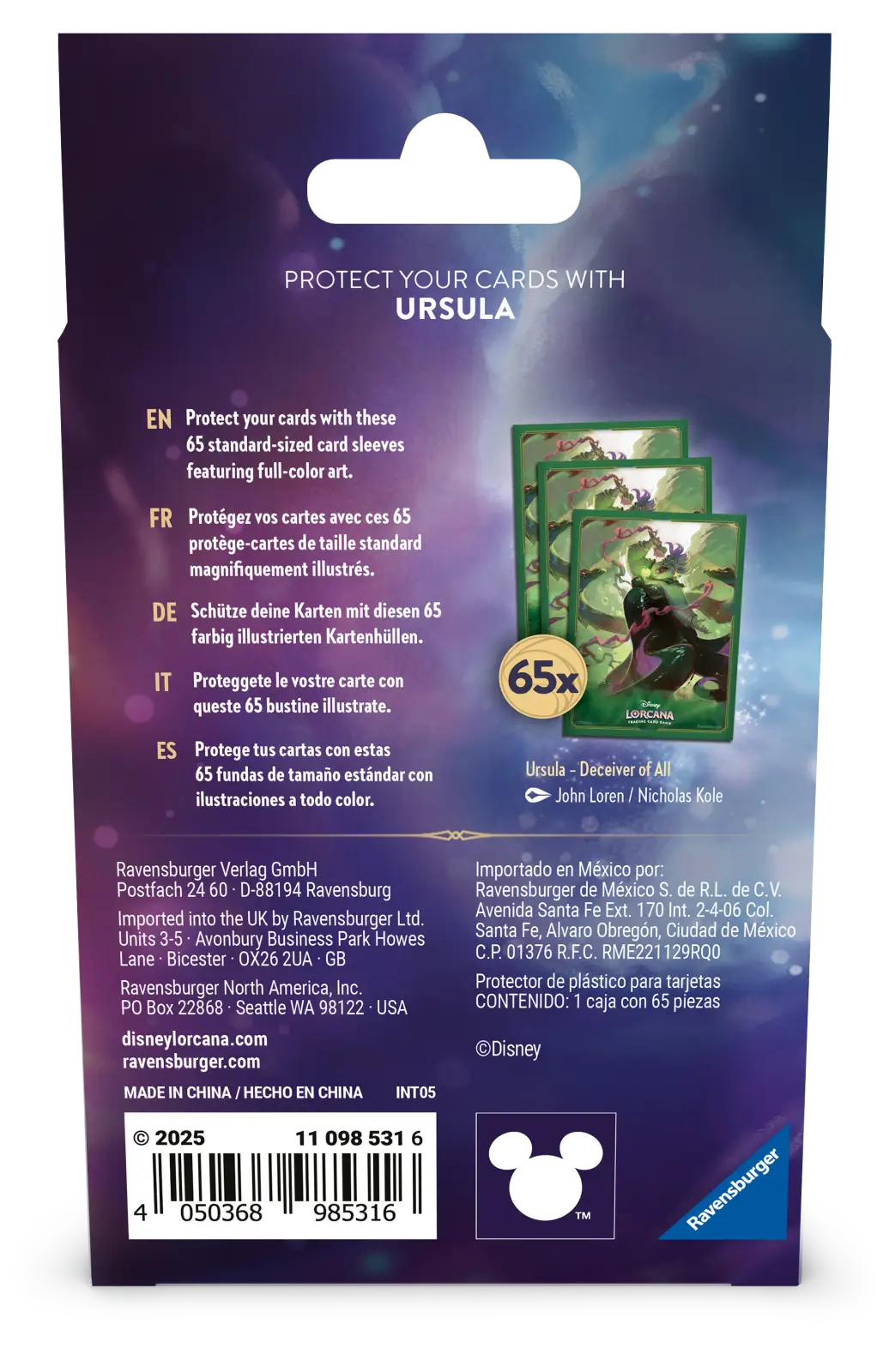 Disney Lorcana: Archazia's Island - Card Sleeves - Ursula (65)