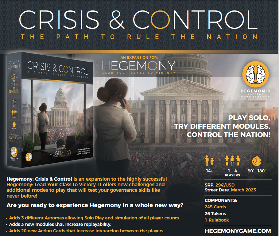 Hegemony: Crisis & Control (EN) - Hegemonic Project Games - Board Games