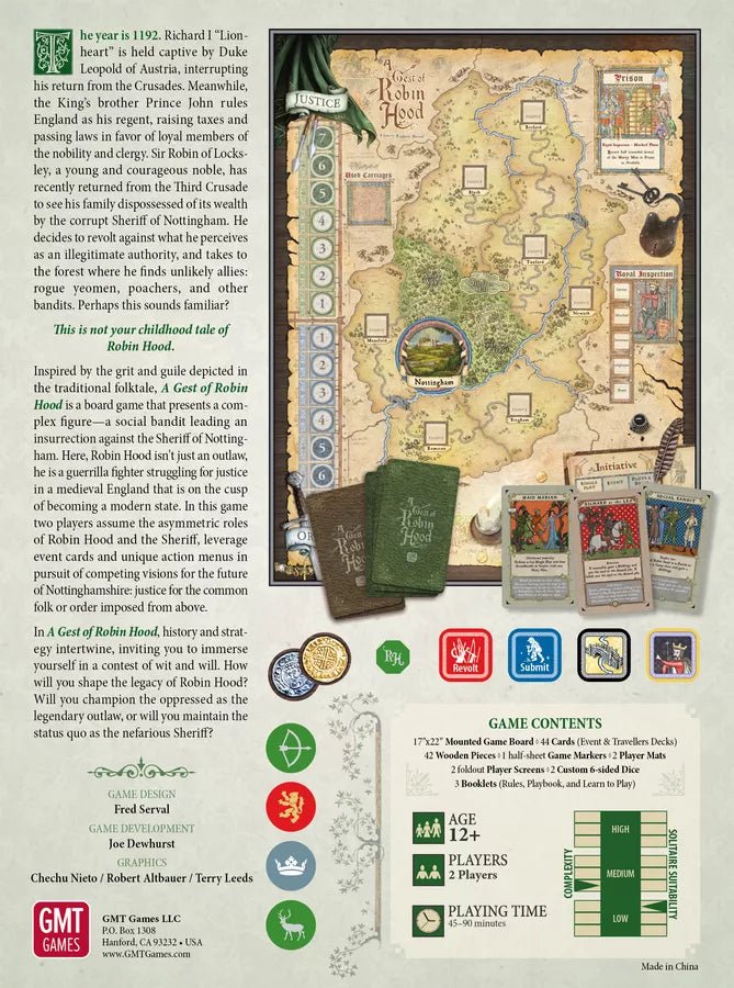 A Gest of Robin Hood (EN) - GMT Games - Board Games