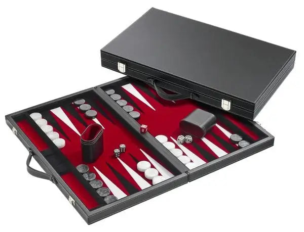 Backgammon rot - medium - Kunstleder - Philos - Board Games