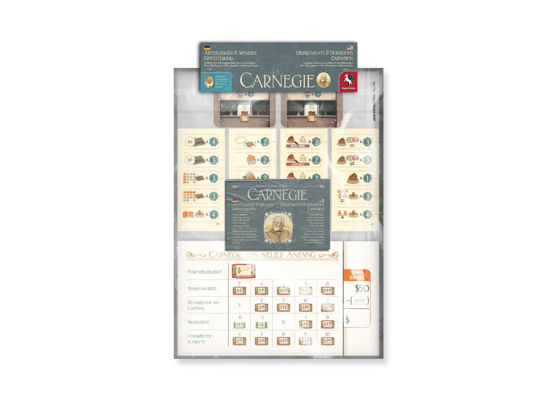 Carnegie: Abteilungen & Spenden (DE/EN) - Pegasus Spiele - Board Games