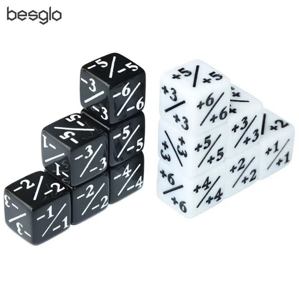 Dice Counters: Positive / Negative - Black/White - Dice Habit - Accessories