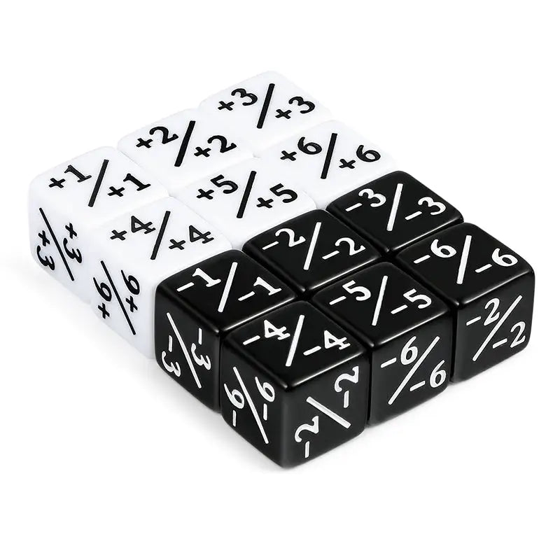 Dice Counters: Positive / Negative - Black/White - Dice Habit - Accessories