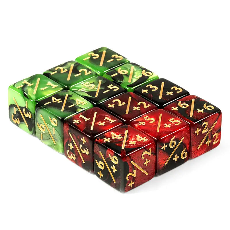 Dice Counters: Positive / Negative - Red/Green - Dice Habit - Accessories