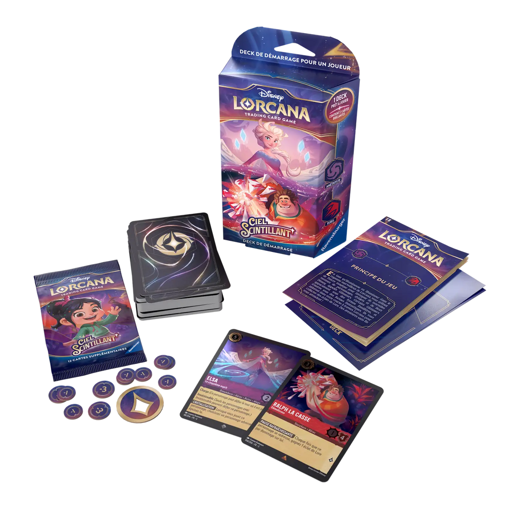 Disney Lorcana: Ciel Scintillant - Amethyste/Rubis - Starter Deck (FR) - Ravensburger - Card Games