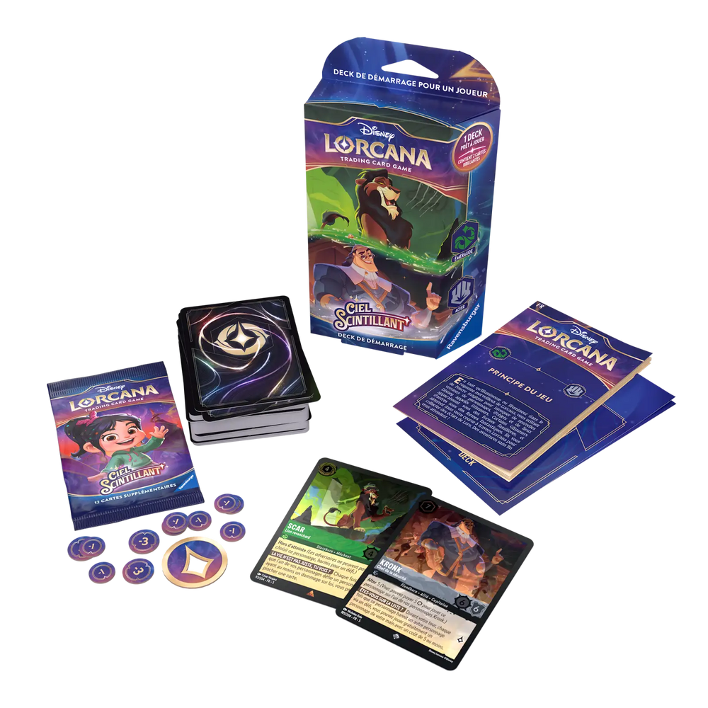 Disney Lorcana: Ciel Scintillant - Emeraude/Acier - Starter Deck (FR) - Ravensburger - Card Games