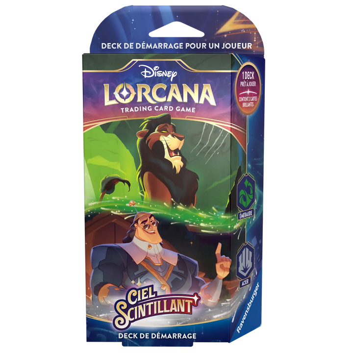 Disney Lorcana: Ciel Scintillant - Emeraude/Acier - Starter Deck (FR) - Ravensburger - Card Games