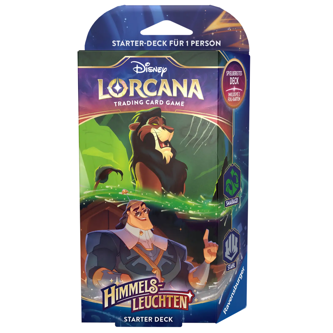 Disney Lorcana: Himmelsleuchten - Smaragd/Stahl - Starter Deck (DE) - Ravensburger - Card Games