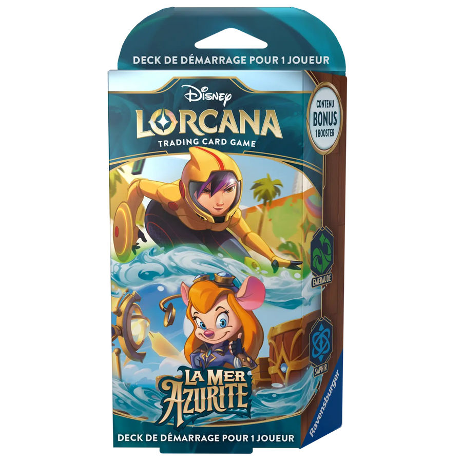 Disney Lorcana: La Mer Azurite - Emeraude/Saphir - Starter Deck (FR) - Ravensburger - Card Games