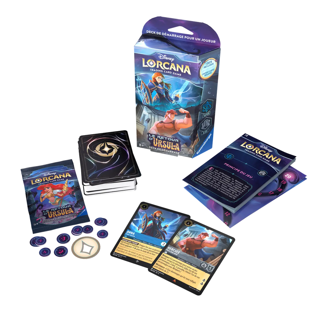 Disney Lorcana: Le Retour d’Ursula - Saphir/Acier - Starter Deck (FR) - Ravensburger - Card Games