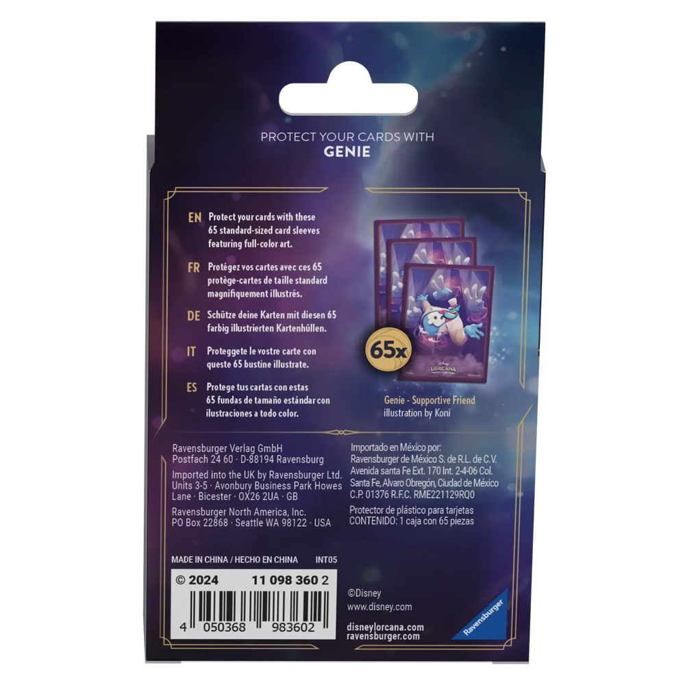 Disney Lorcana: Ursula’s Return - Card Sleeves - Genie (65) - Ravensburger - Card Games