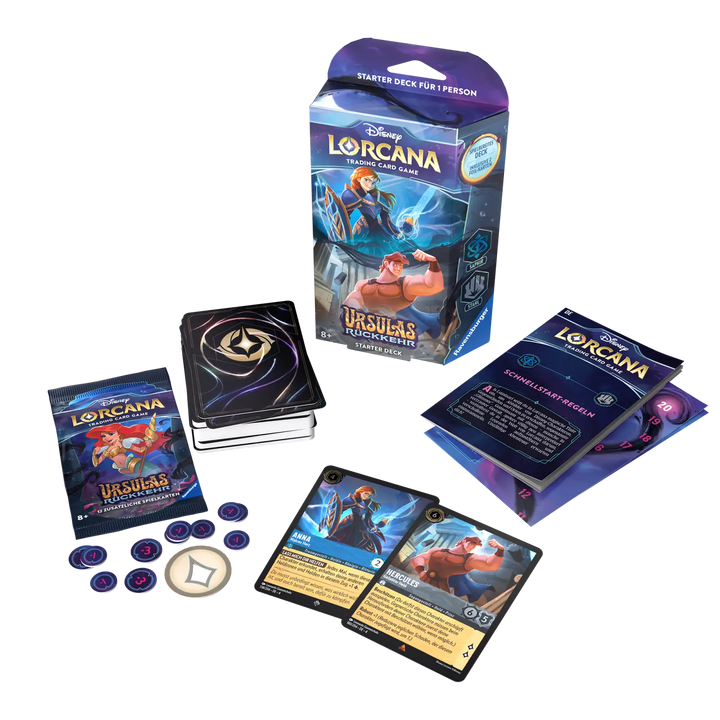 Disney Lorcana: Ursula’s Rückkehr - Saphir/Stahl - Starter Deck (DE) - Ravensburger - Card Games