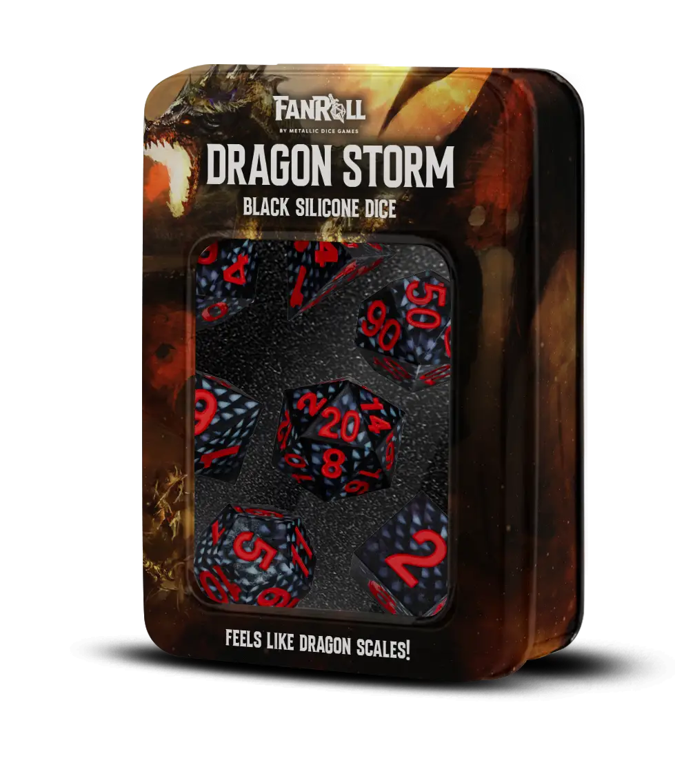 Dragon Storm Silicone Dice Set: Black Dragon Scales - FanRoll - Accessories