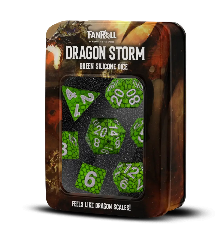 Dragon Storm Silicone Dice Set: Green Dragon Scales - FanRoll - Accessories