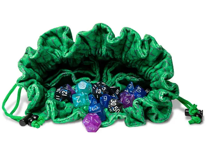 Dragon Storm Velvet Compartment Dice Bag: Green Dragon - FanRoll - Accessories