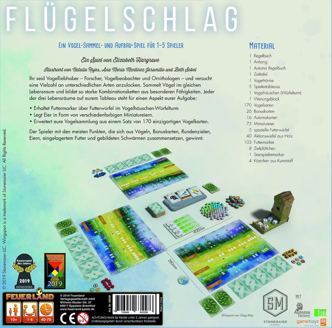 Flügelschlag (DE) - Feuerland Spiele - Board Games