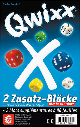 Qwixx - Zusatzblöcke 2x80 Blatt  (DE/FR/IT)