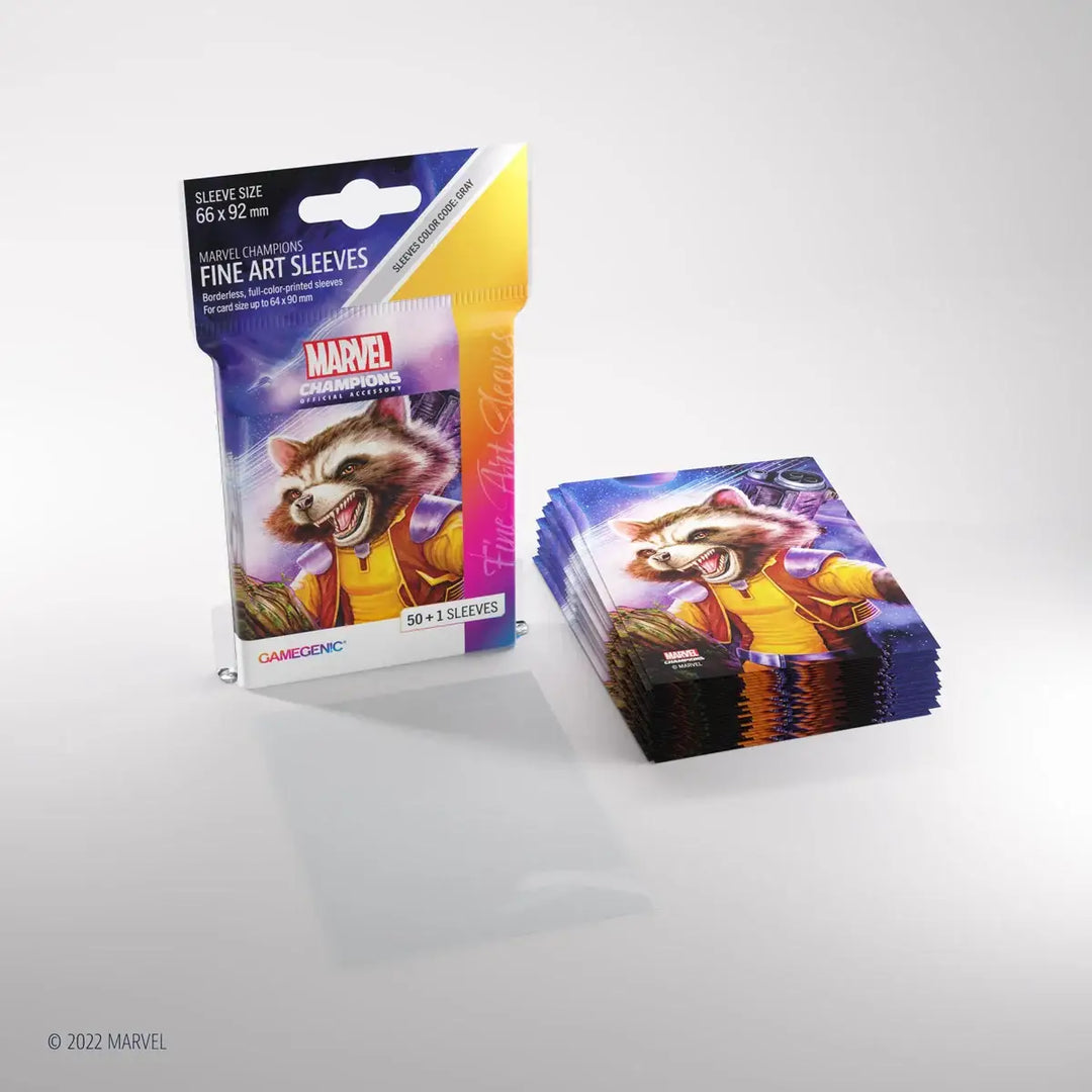 Gamegenic - Marvel Champions FINE ART Sleeves - Rocket Raccoon (50 + 1) - Gamegenic - Accessories