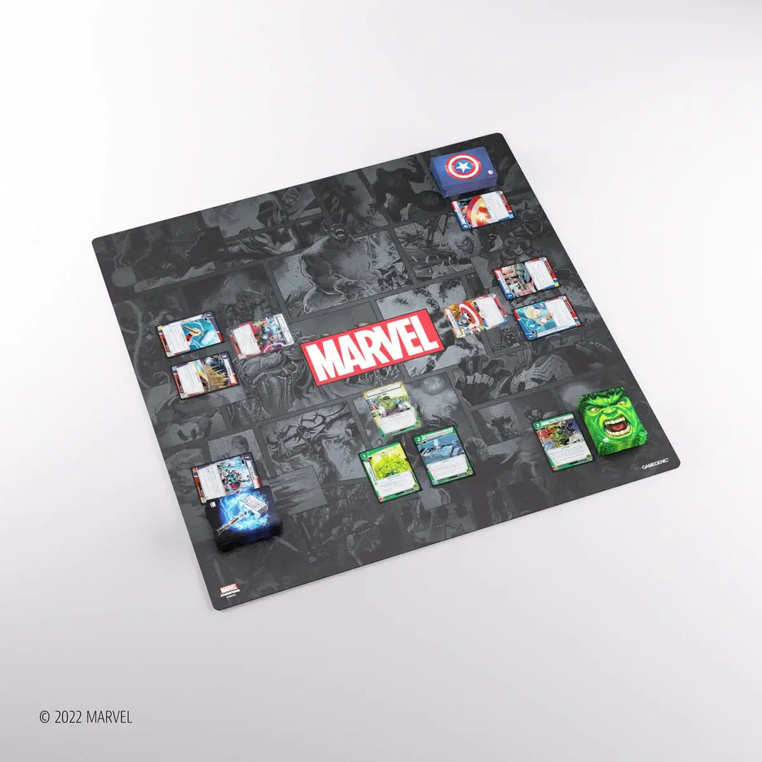 Gamegenic - Marvel Champions Game Mat XL - Marvel Black - Gamegenic - Accessories