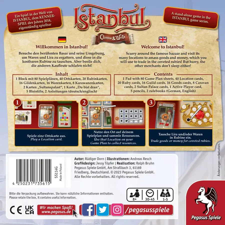 Istanbul: Choose & Write (EN/DE) - Pegasus Spiele