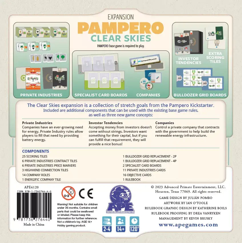 Pampero: Clear Sky (EN) - APE Games - Board Games