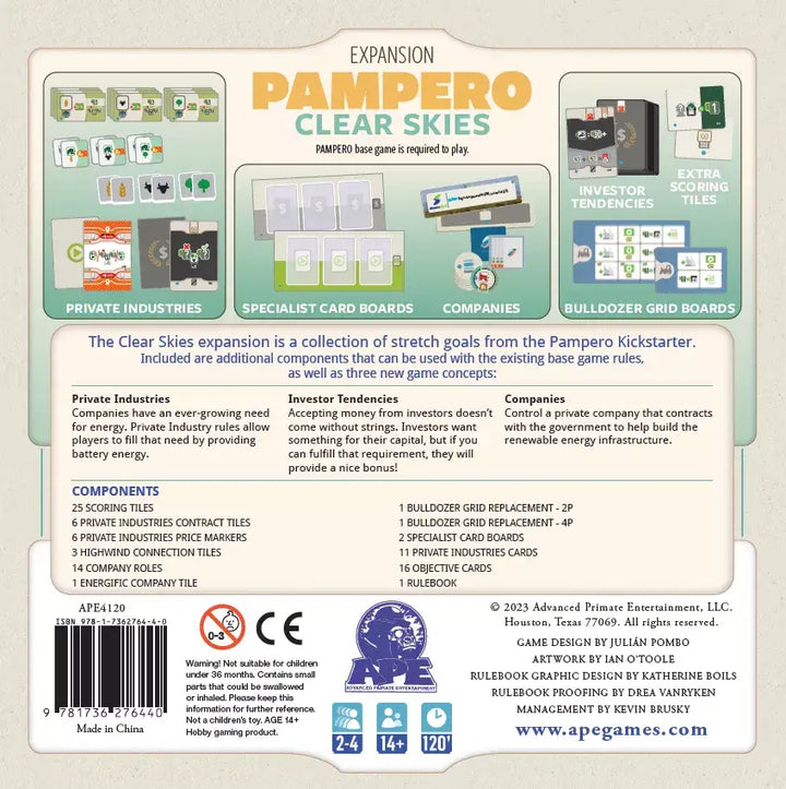 Pampero: Clear Sky (EN) - APE Games - Board Games