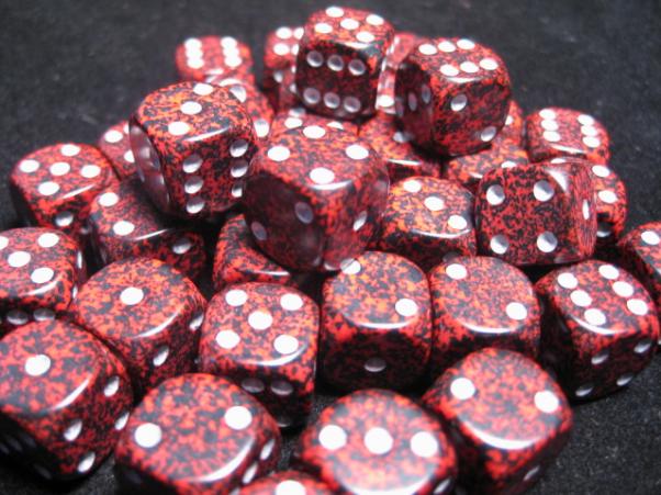 Chessex: Speckled - Volcano/Silver - 12mm d6 - Dice Block (36) - Chessex - Accessories