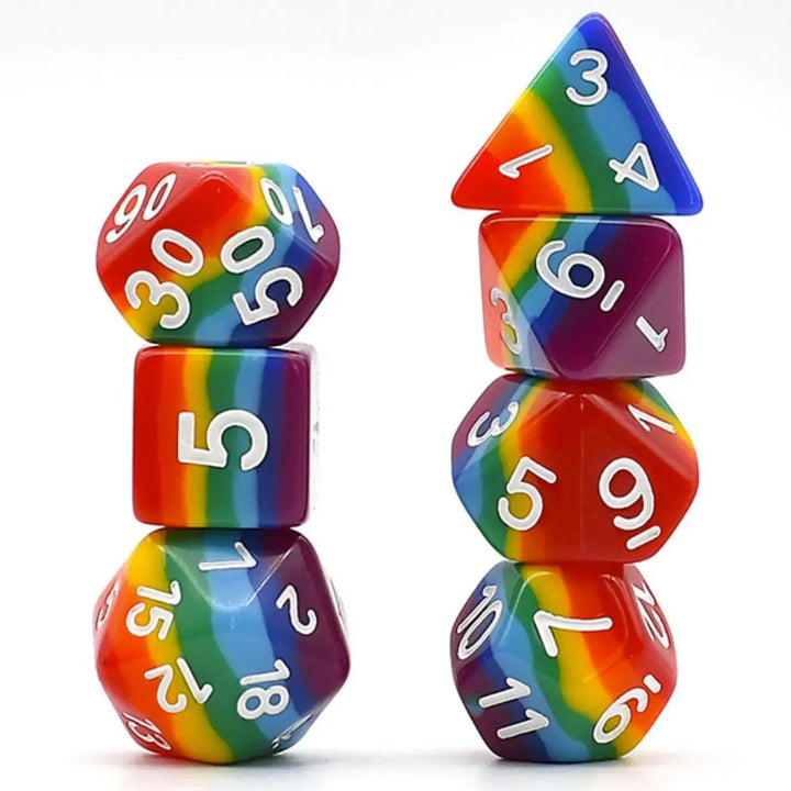 RPG Dice Set: Opaque Rainbow Layer - Foam Brain Games - Accessories