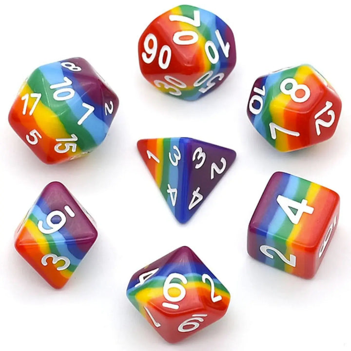 RPG Dice Set: Opaque Rainbow Layer - Foam Brain Games - Accessories