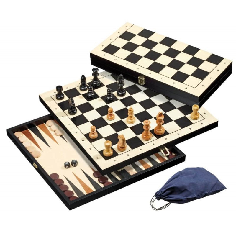 Chess-Backgammon-Draughts Set - Square size 44 mm