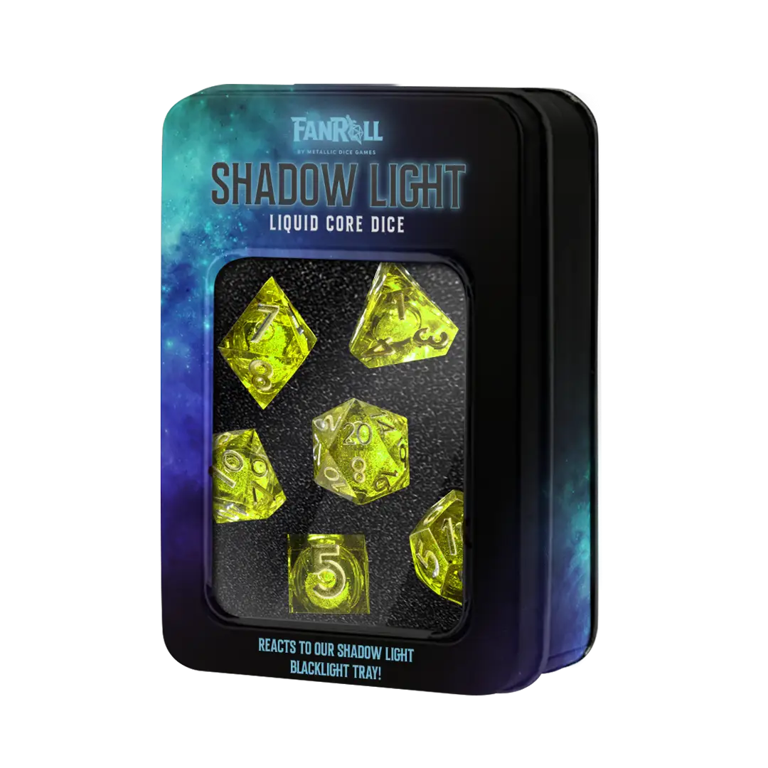 Shadow Light UV Reactive Elixir - Liquid Core - Dice Set - FanRoll - Accessories