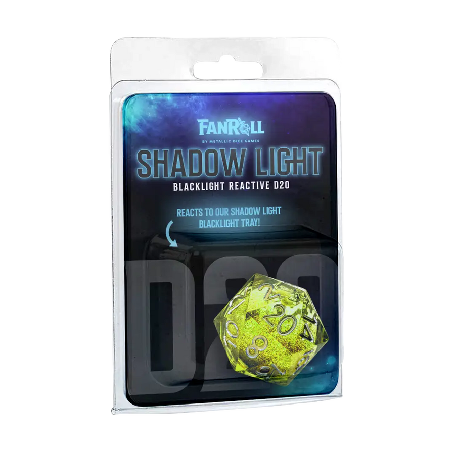 Shadow Light UV Reactive - Individual d20 Elixir - Liquid Core Dice - FanRoll - Accessories