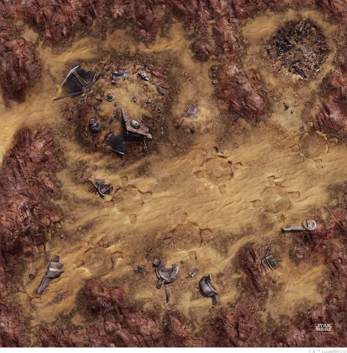 Star Wars: Legion - Playmat Desert Junkyard 3’ x 3’ - Fantasy Flight Games - Accessories