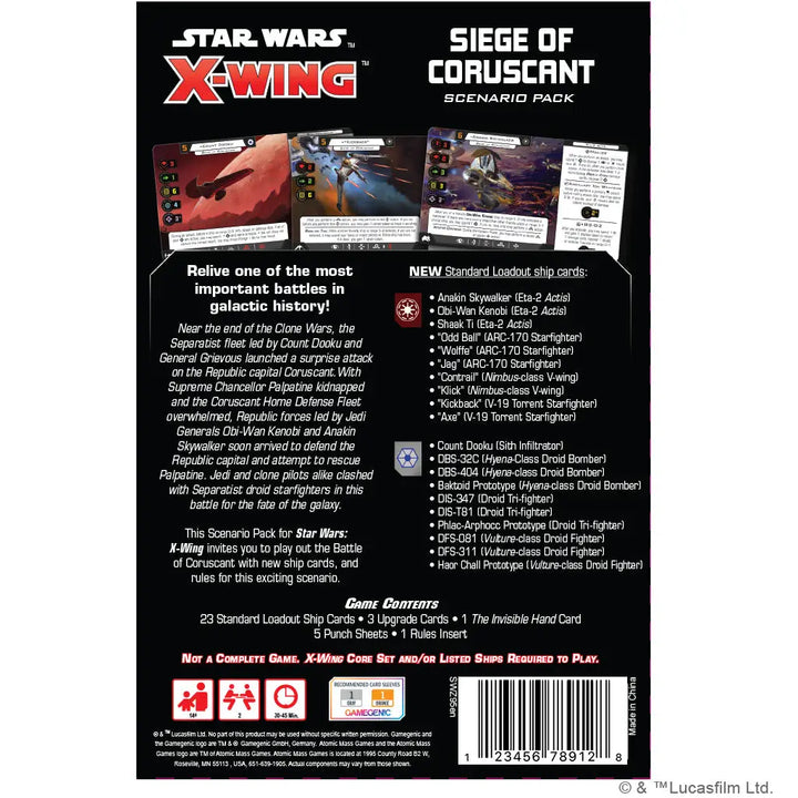 Star Wars X-Wing: Second Edition - Siege of Coruscant (EN) - Atomic Mass Games - Miniature Games