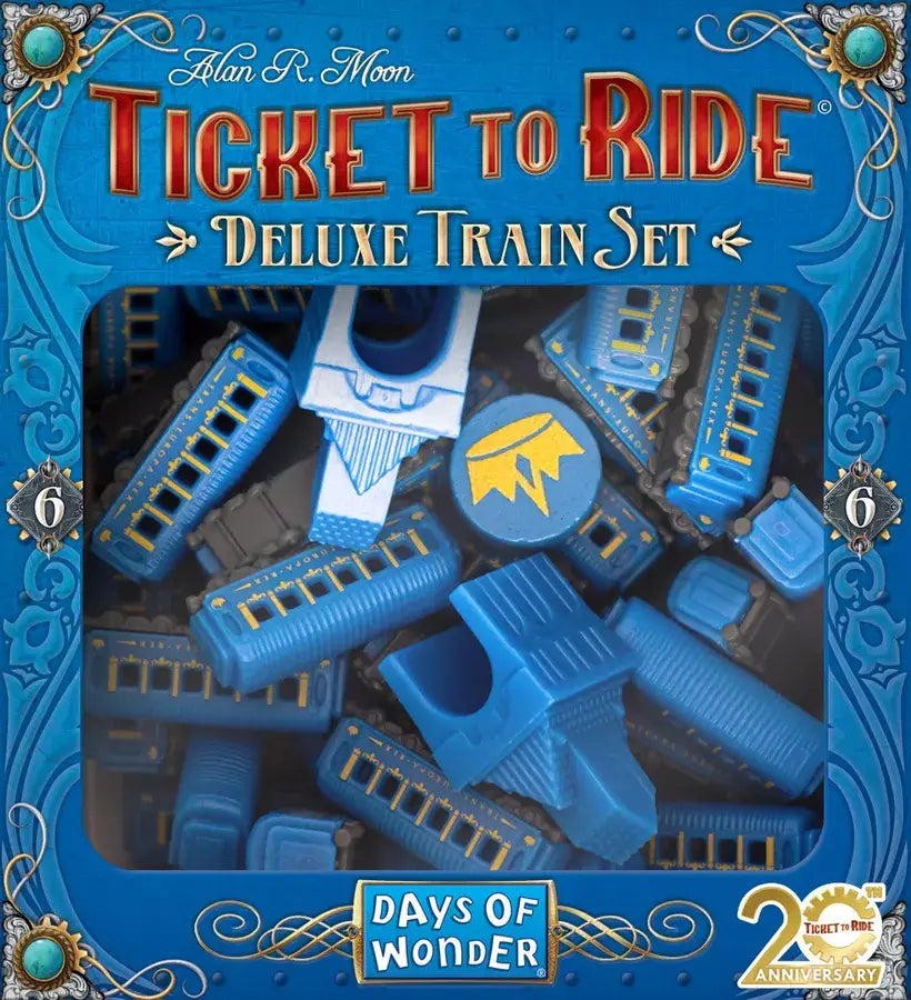 Ticket to Ride: Deluxe Train Set - Blue Passenger Car - 20th Anniversary - Days of Wonder - Board Games