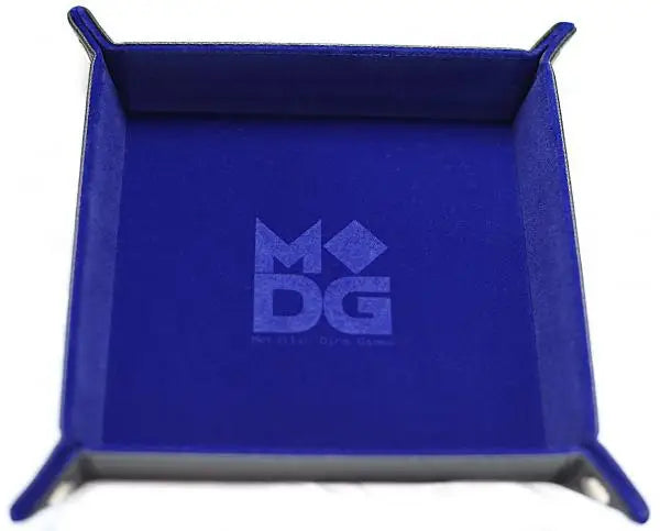 Velvet Dice Tray with Leather Backing: Blue - FanRoll - Accessories