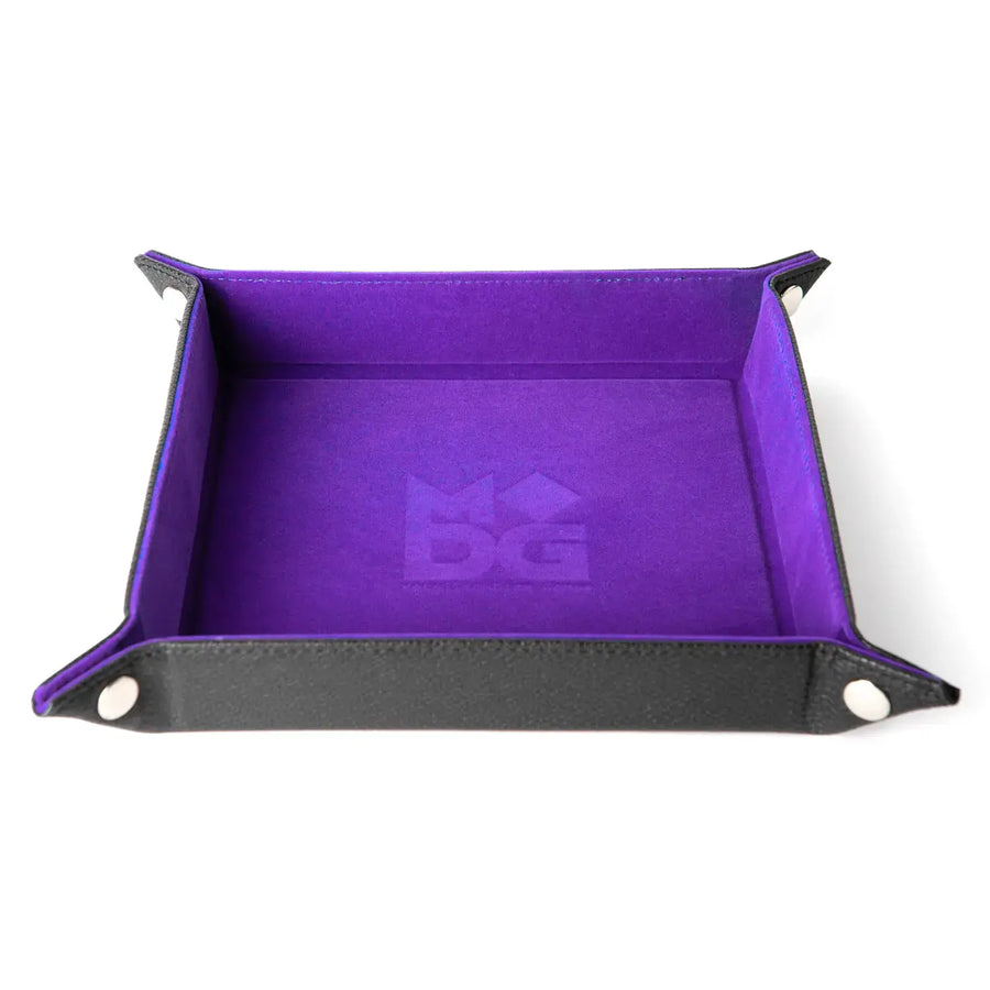 Velvet Dice Tray with Leather Backing: Purple - FanRoll - Accessories