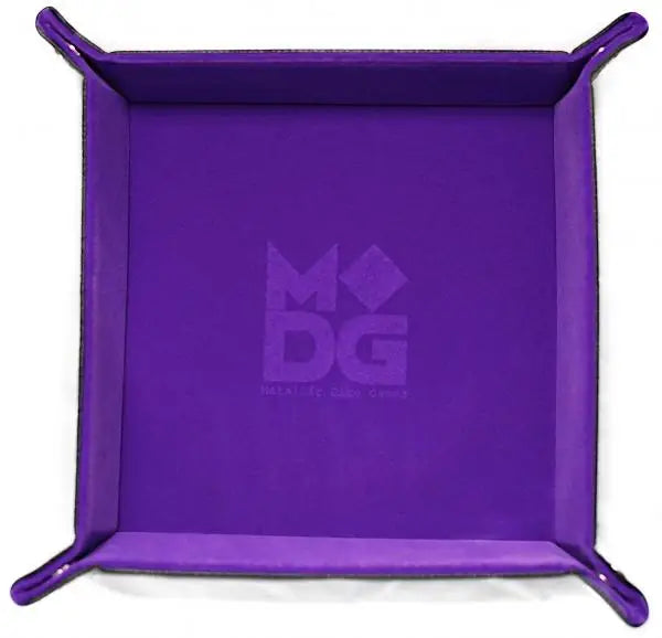 Velvet Dice Tray with Leather Backing: Purple - FanRoll - Accessories